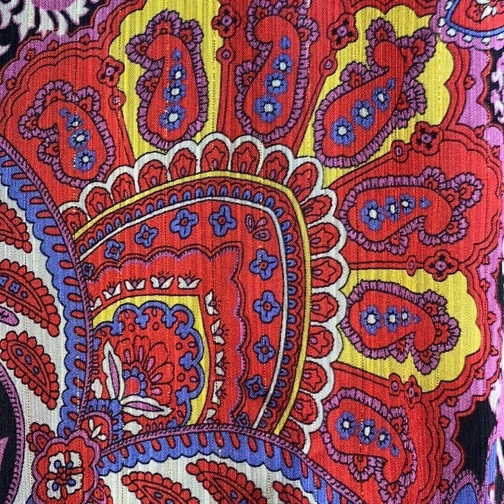 TAHARI By Arthur S. Levine Mock Neck Paisley Print Long Sleeve Maxi Dress NWOT - Picture 6 of 14